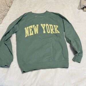 Green 'New York' Women's Crew Neck Sweater
